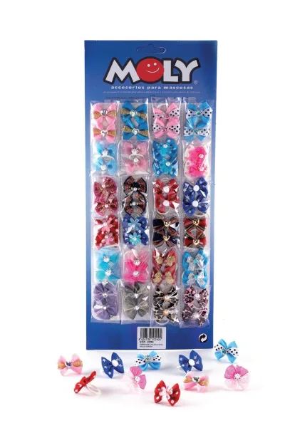 Expositeur Moly Modèle 2 avec 48 Lacets | Accessoires de Toilettage Canin Colorés et Résistants