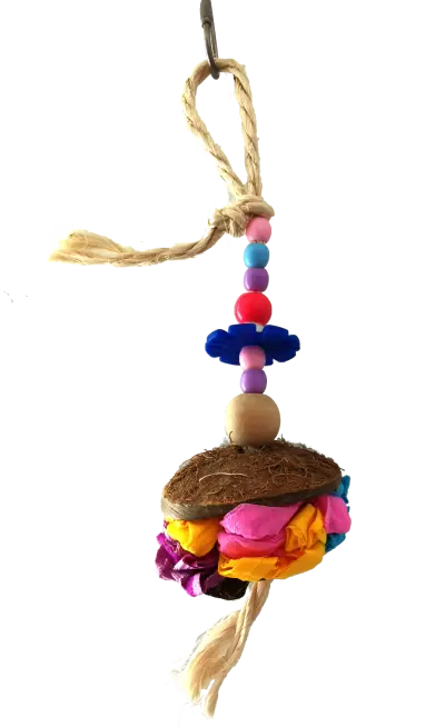 Jouet interactif couleurs corde papier coco 7,5 cm
