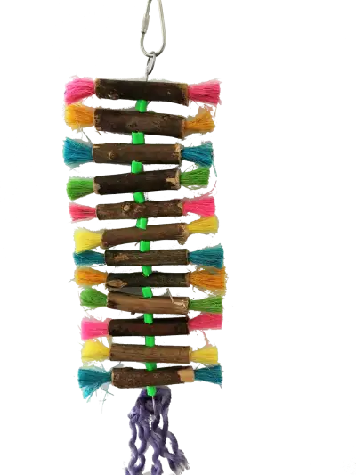 Jouet interactif tronçons et fibres colorées 28x10 cm