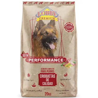 Lobby Premium Performance 32/14 20 kg | Alimentation complète pour chiens adultes actifs
