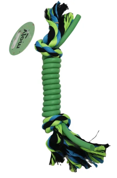 Jouet à mâcher pour chiens en silicone et coton 25 cm | Résistant et nettoie les dents - Moly qualité