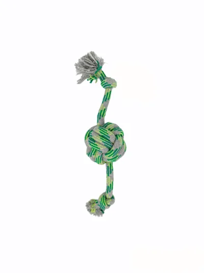 Mordeur Balle 9x38 cm Green Moly | Jouet Résistant avec Corde pour Chiens Actifs