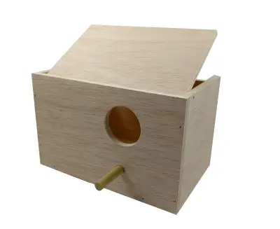 Nid horizontal en bois naturel pour agapornis 22,5x14x14 cm