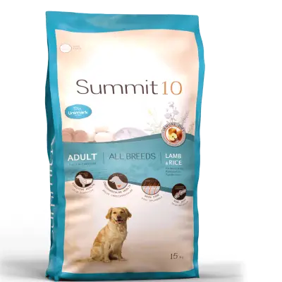 SUMMIT 10 Adult All Breeds Cordero et Riz 15 kg | Croquettes premium pour chiens adultes