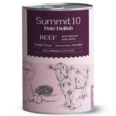 SUMMIT 10 Paté Delish Beef Grain Free 400g pour chiens adultes