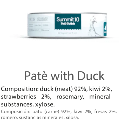 SUMMIT 10 Paté Delish au Canard pour Chats 85 g | Aliment humide premium pour chats avec kiwi et fraises