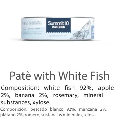 SUMMIT 10 Paté Delish au Poisson Blanc pour Chats 85 g | Aliment Humide Premium pour Chats avec Poisson Blanc, Pomme et Banane