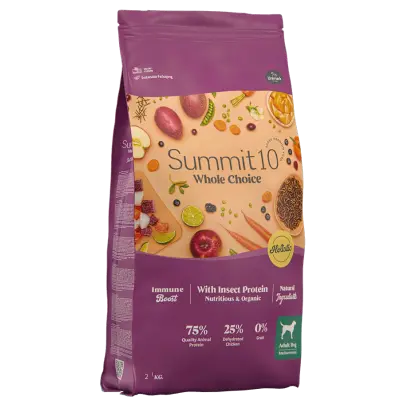 SUMMIT 10 Whole Choice Adult Dog Insect Protein 2 kg - Croquettes sans céréales pour chiens adultes