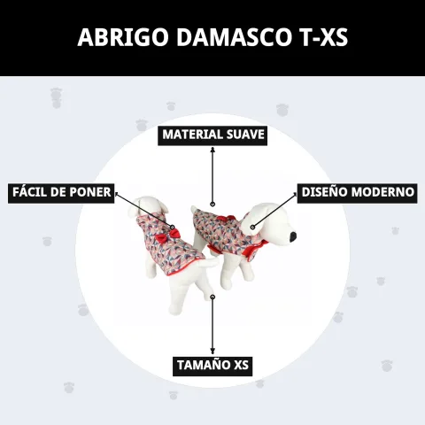 Manteau damasco T-XS plié montrant qualité et finition