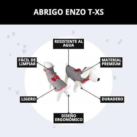 Manteau Enzo T-XS plié montrant la texture et la finition
