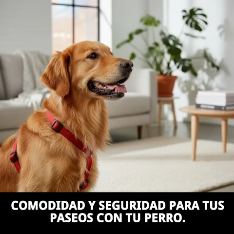 Ajustement du harnais nylon confort sur chien taille moyenne