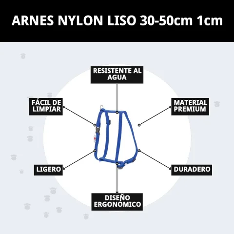 Présentation du harnais nylon lisse avec étiquette Compa Pattes