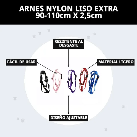 Harnais Nylon Lisse Extra 90-110cm x 2,5cm