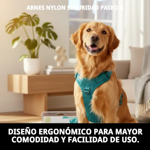 Utilisation du harnais nylon lors d'une promenade avec chien moyen