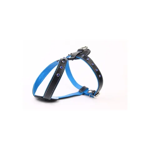 Fermeture réglable du harnais cuir luxury cristal 60 cm