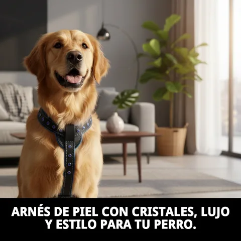 Détails en cristal du harnais luxury pour chiens