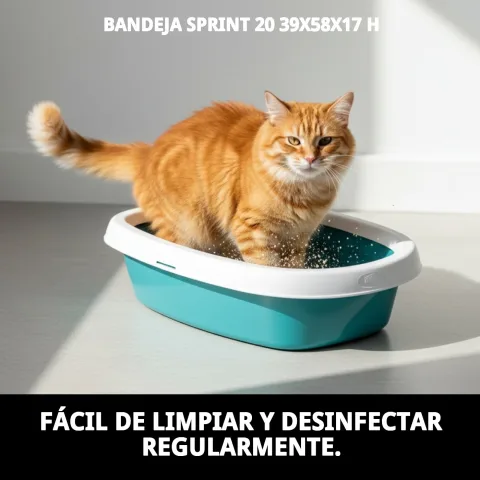 Chat utilisant confortablement le Bac Sprint 20