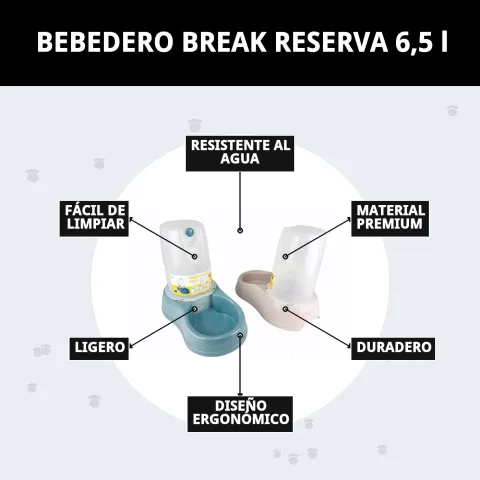 Vue latérale de l'abreuvoir Break Reserva 6,5 l pour chiens