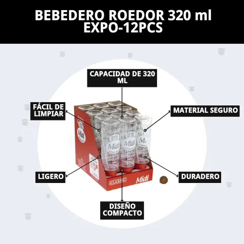 Abreuvoir rongeurs 320 ml dans un environnement de cage propre