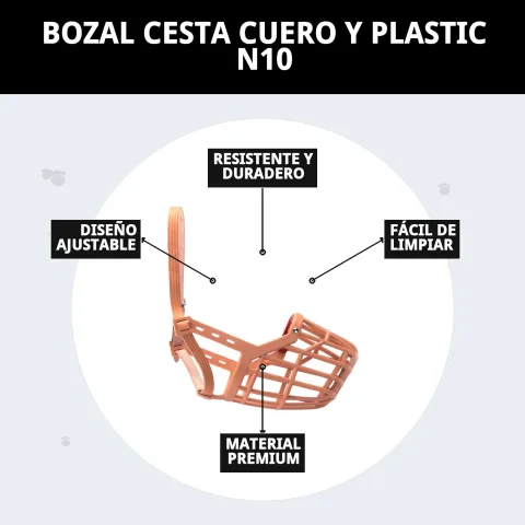 Museruola cestello cuir et plastique N10 dans sa boîte Compa Pattes