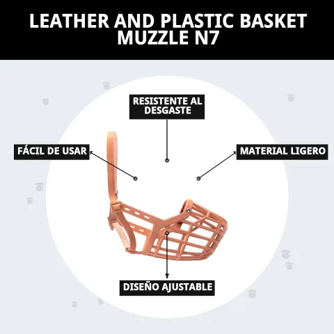 Emballage de la muselière cesta cuir et plastique N7 Compa Pattes