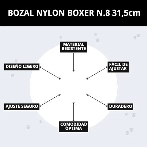 Emballage de la muserolle en nylon n° 8 pour grands chiens