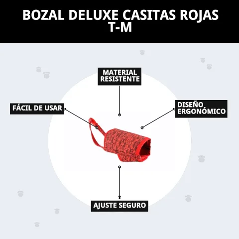Présentation du Bozal Deluxe Casitas Rojas Taille M chez Compa Pattes