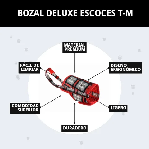 Muserolle deluxe écossaise T-M dans sa boîte avec étiquette Compa Pattes