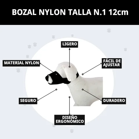 Muserolle nylon taille N.1 présentée sur fond blanc