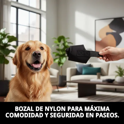 Vue latérale de la museruola nylon pour contrôle sécurisé