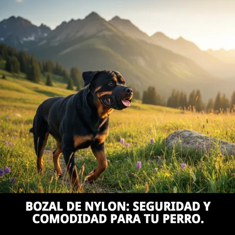 Bozal nylon permettant à un chien de boire pendant la promenade