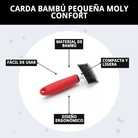 Carde metallique petite Moly Confort avec autres accessoires de toilettage