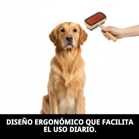 Utilisation de la Brosse Bambou Double Carde Moly sur chien à poil long
