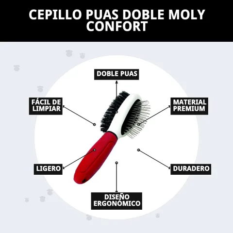 Brosse double fonction pour toilettage professionnel et domestique