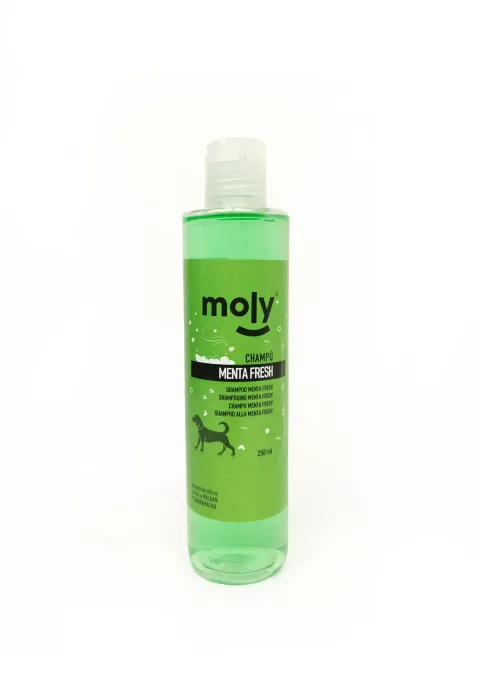 Shampoing Menthe Fresh Répulsif 250 ml Moly | Nettoyage Doux et Rafraîchissant pour Chiens Toutes Races