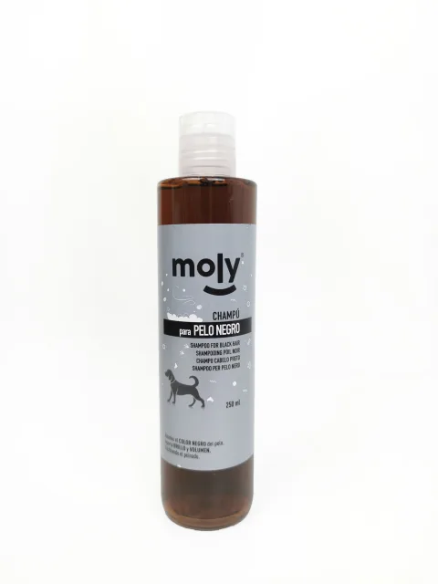 Flacon de Shampoing Pelage Noir 250 ml Moly pour chiens