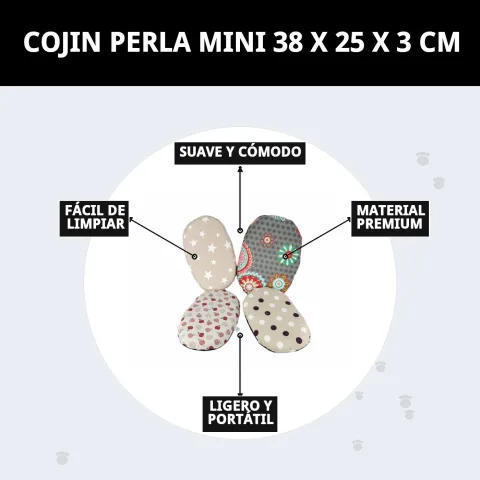 Coussin Perla Mini dans un environnement domestique avec autres accessoires pour animaux