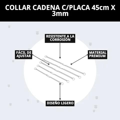 Emballage et présentation du collier chaîne avec plaque Compa Pattes