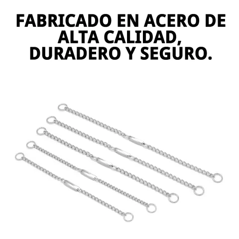 Vue latérale du collier chaîne avec plaque pour chiens