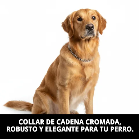 Vue latérale du collier chaîne chromée pour chiens