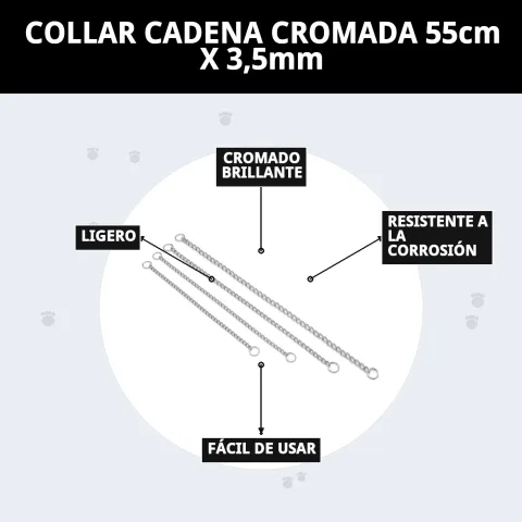 Collier chaîne chromée pour chiens avec contrôle efficace lors des promenades