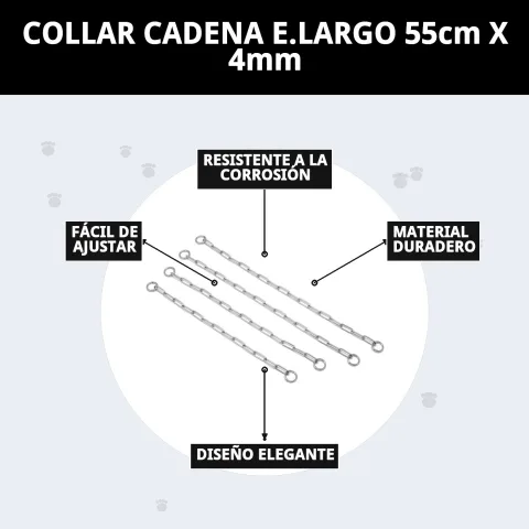 Emballage du collier chaîne E.LARGO 55cm prêt à l'expédition Compa Pattes