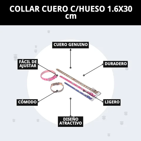 Emballage du collier cuir avec os de Compa Pattes