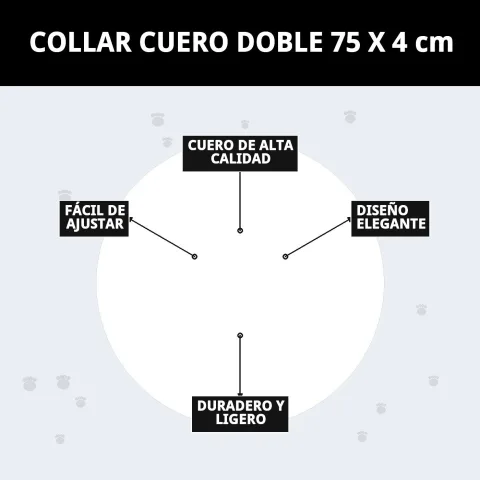 Boîte et présentation du collier cuir double 75x4 cm Compa Pattes