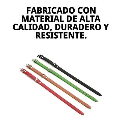 Vue latérale du collier cuir lisse pour chiens moyens