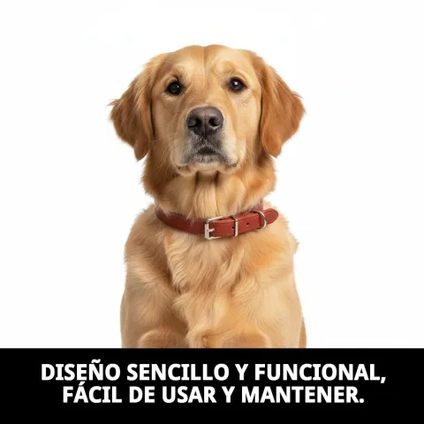 Collier cuir lisse résistant pour chiens avec finition minimaliste