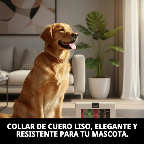 Collier en cuir lisse ajusté autour du cou d'un chien