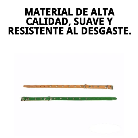 Vue latérale du collier cuir lisse 35 cm