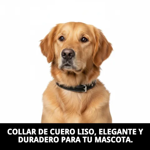 Collier cuir lisse 45 cm porté par un petit chien