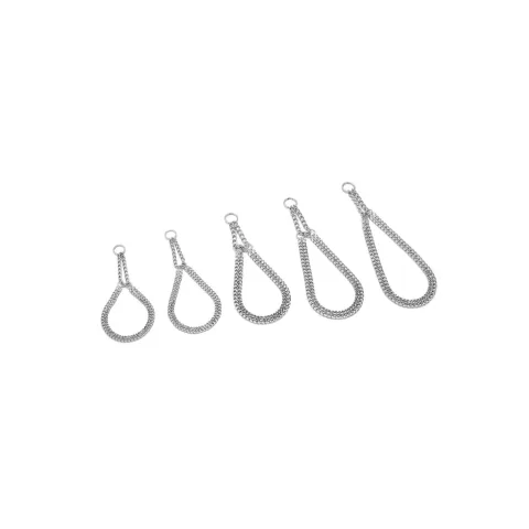 Vue latérale du collier étrangleur chaîne pour chiens petits et moyens